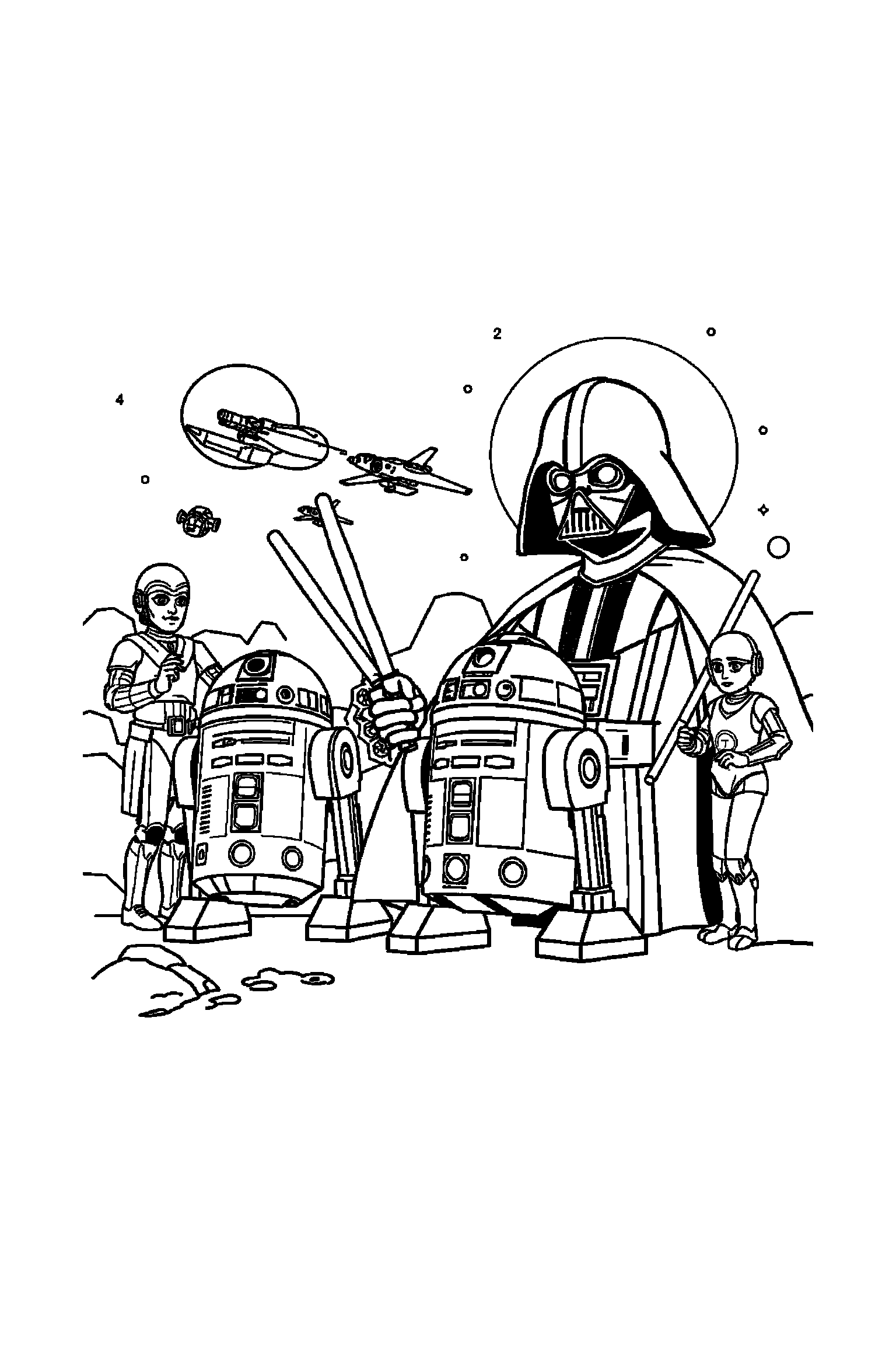 Coloriage Star Wars gratuit à imprimer - un Jedi assis qui sourit de tout son cœur Coloriage Star Wars gratuit à imprimer : un Jedi assis qui sourit de tout son cœur