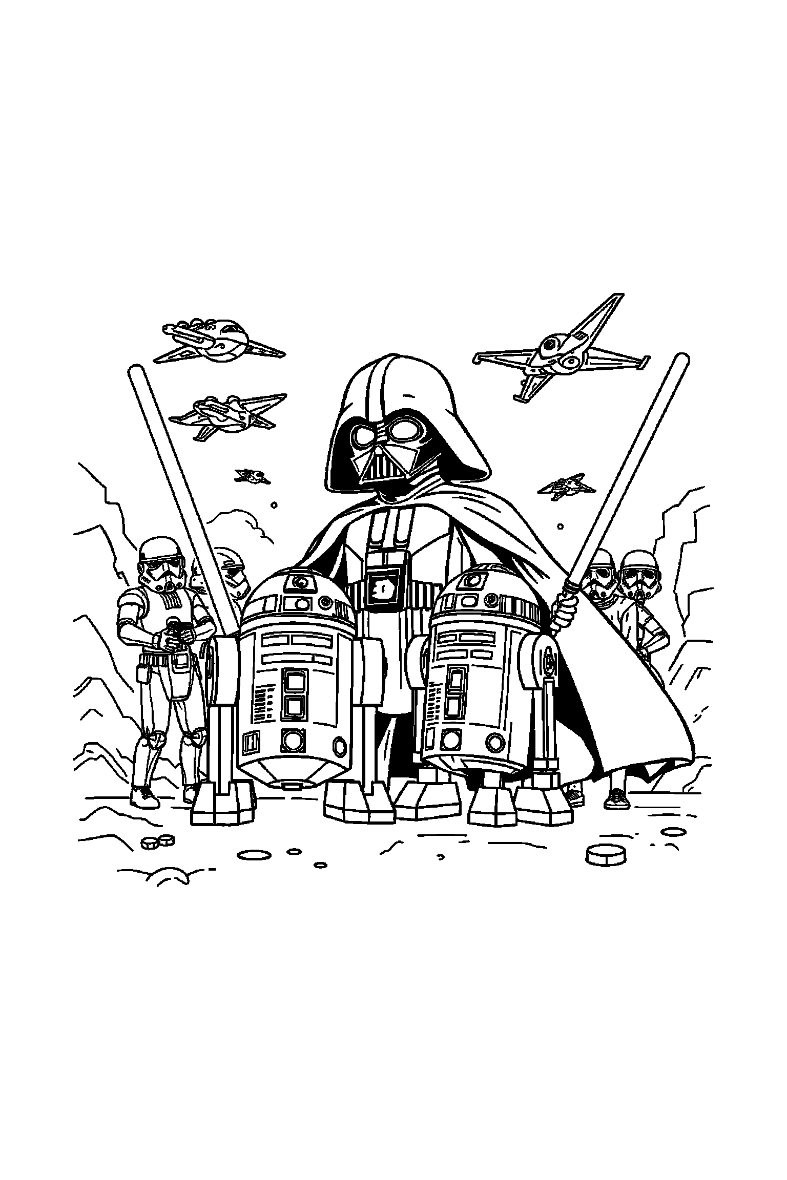 Coloriage Star Wars gratuit à imprimer - un pilote rebelle avec rayons autour de lui Coloriage Star Wars gratuit à imprimer : un pilote rebelle avec rayons autour de lui