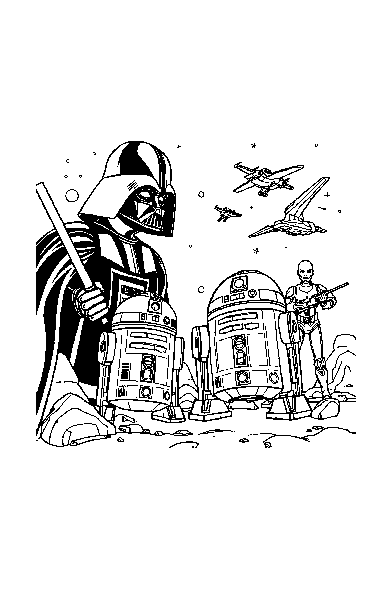 Coloriage Star Wars gratuit à imprimer - un pilote rebelle au centre avec rayons en arrière-plan Coloriage Star Wars gratuit à imprimer : un pilote rebelle au centre avec rayons en arrière-plan