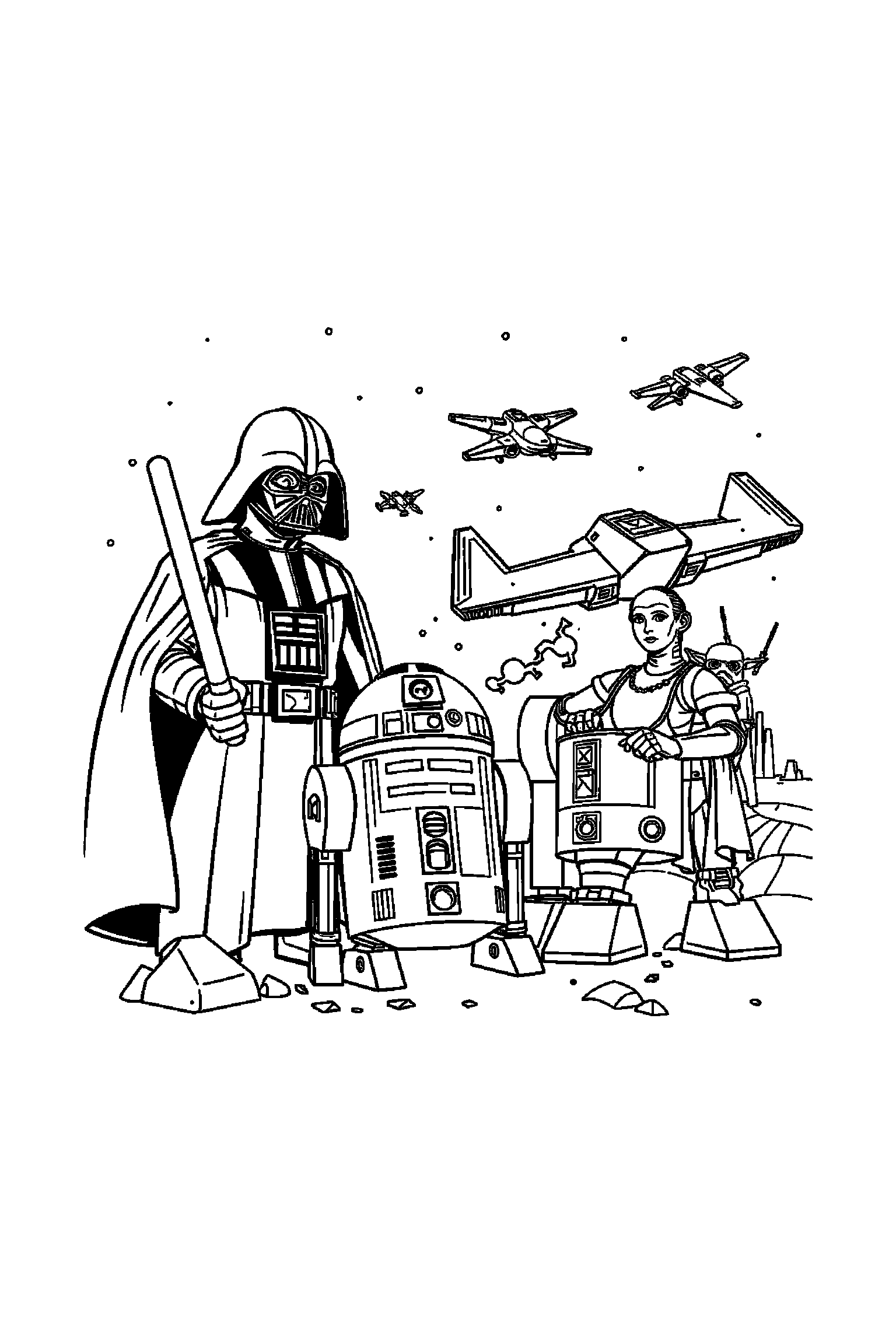 Coloriage Star Wars gratuit à imprimer - un Jedi avec un accessoire facile à colorier Coloriage Star Wars gratuit à imprimer : un Jedi avec un accessoire facile à colorier