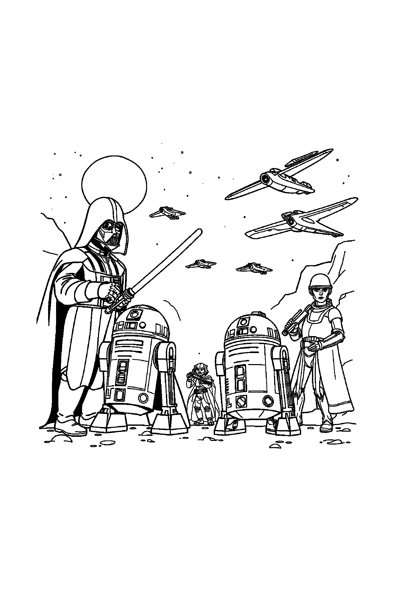 Coloriage Star Wars gratuit à imprimer - un pilote rebelle entouré par des motifs rayons Coloriage Star Wars gratuit à imprimer : un pilote rebelle entouré par des motifs rayons