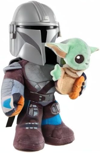 Star Wars Peluche sonore The Mandalorian 28 cm avec Grogu 10 cm, Clan de Deux – Image 8
