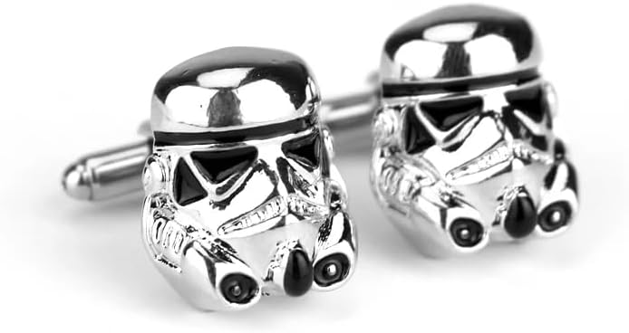 Boutons de manchette Star Wars Stormtrooper noir et argent, lot de 2 – Image 2