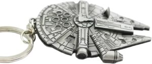 Porte-clés Star Wars en métal avec anneau argent