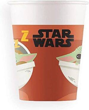Gobelets Star Wars motif mandalorien, lot de 8 en papier 200 ml