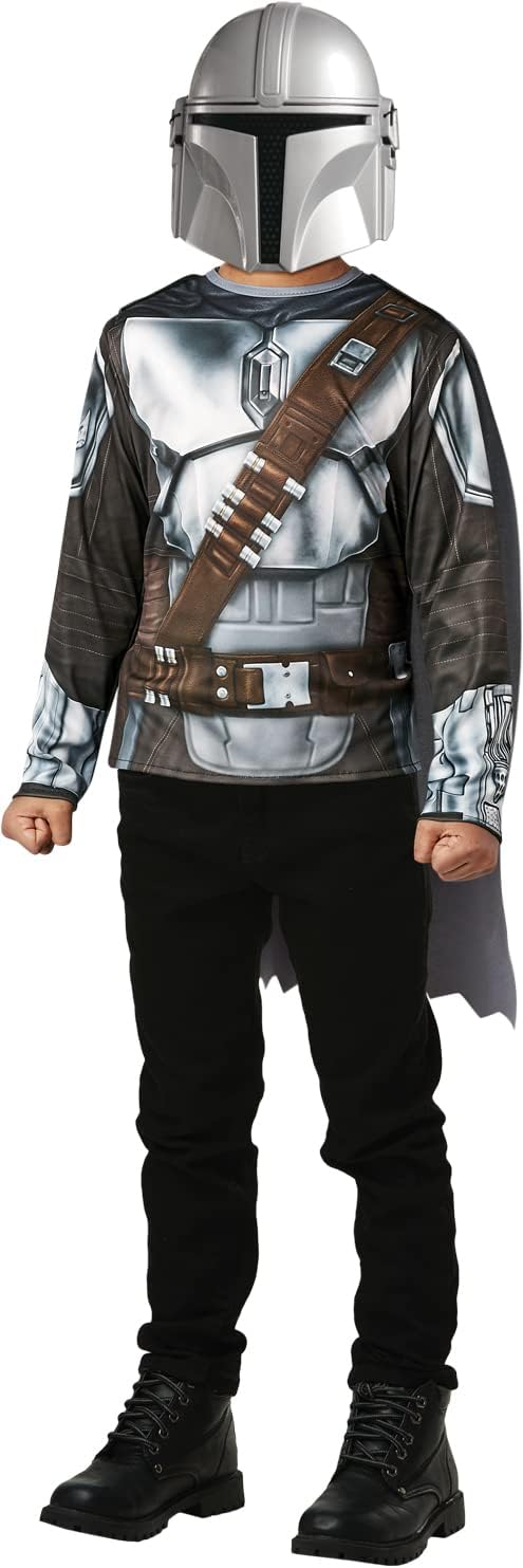Déguisement enfant Star Wars The Mandalorian avec cape et masque PVC