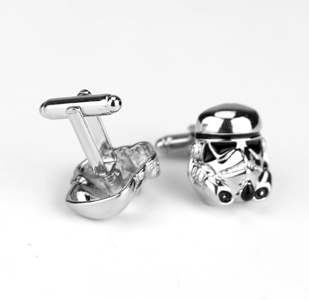 Boutons de manchette Star Wars Stormtrooper noir et argent, lot de 2 – Image 8