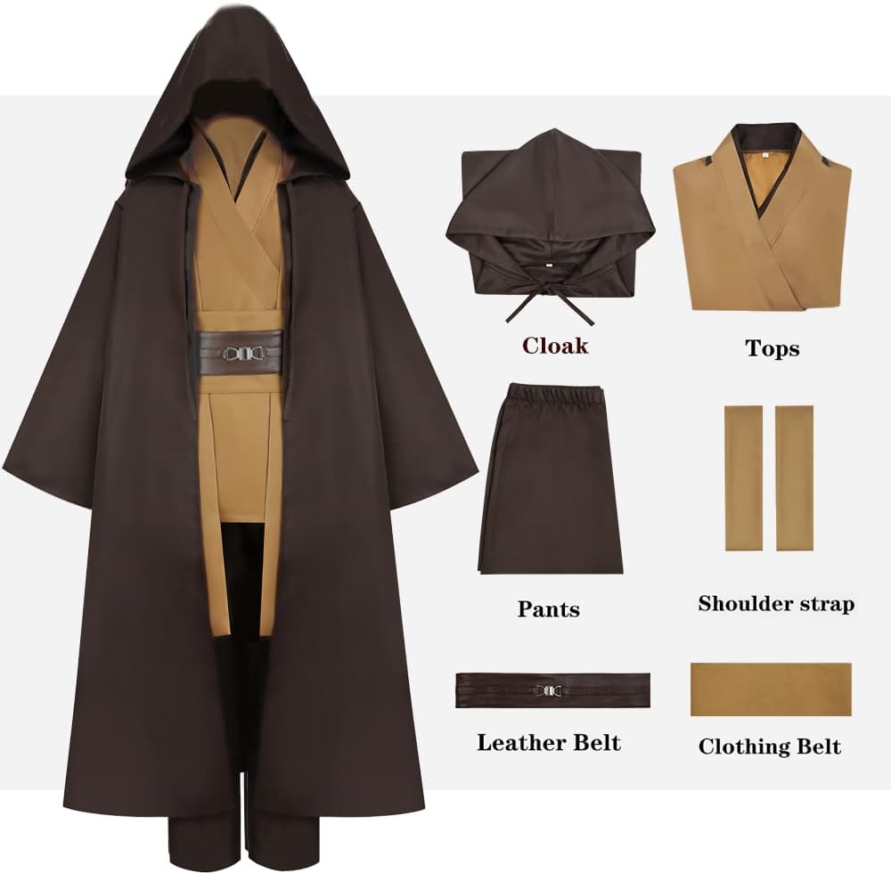 Costume Jedi à capuche Star Wars avec ensemble complet pour adulte – Image 3