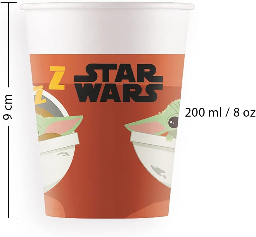 Gobelets Star Wars motif mandalorien, lot de 8 en papier 200 ml – Image 2
