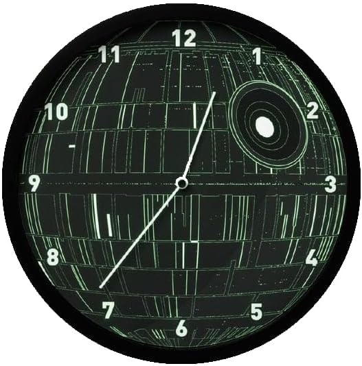 Horloge murale Star Wars Étoile de la Mort phosphorescente avec stickers muraux – Image 2