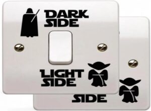 Stickers vinyle Star Wars Light & Dark Side pour interrupteurs et murs, lot de 2
