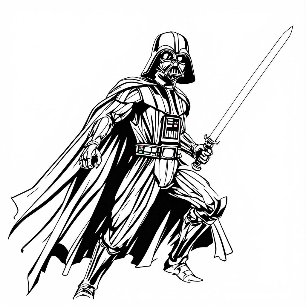 Coloriage Star Wars gratuit à imprimer - Jedi avec son sabre laser Coloriage Star Wars gratuit à imprimer : Jedi avec son sabre laser