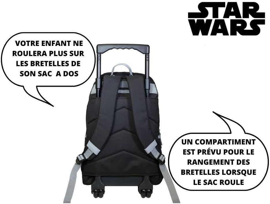 Sac à dos à roulettes Disney Star Wars Stormtrooper noir, 2 compartiments – Image 7