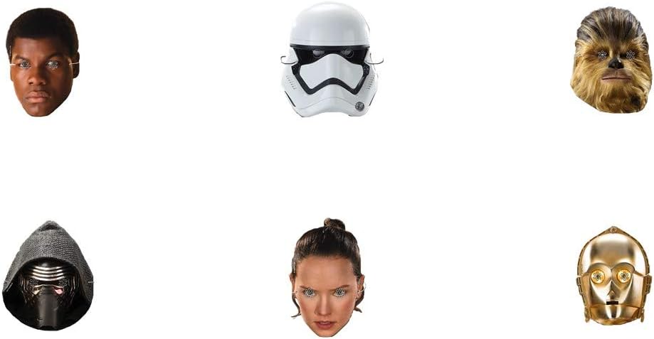 Masques Star Wars multicolores en carton, lot de 6, réf. 0549