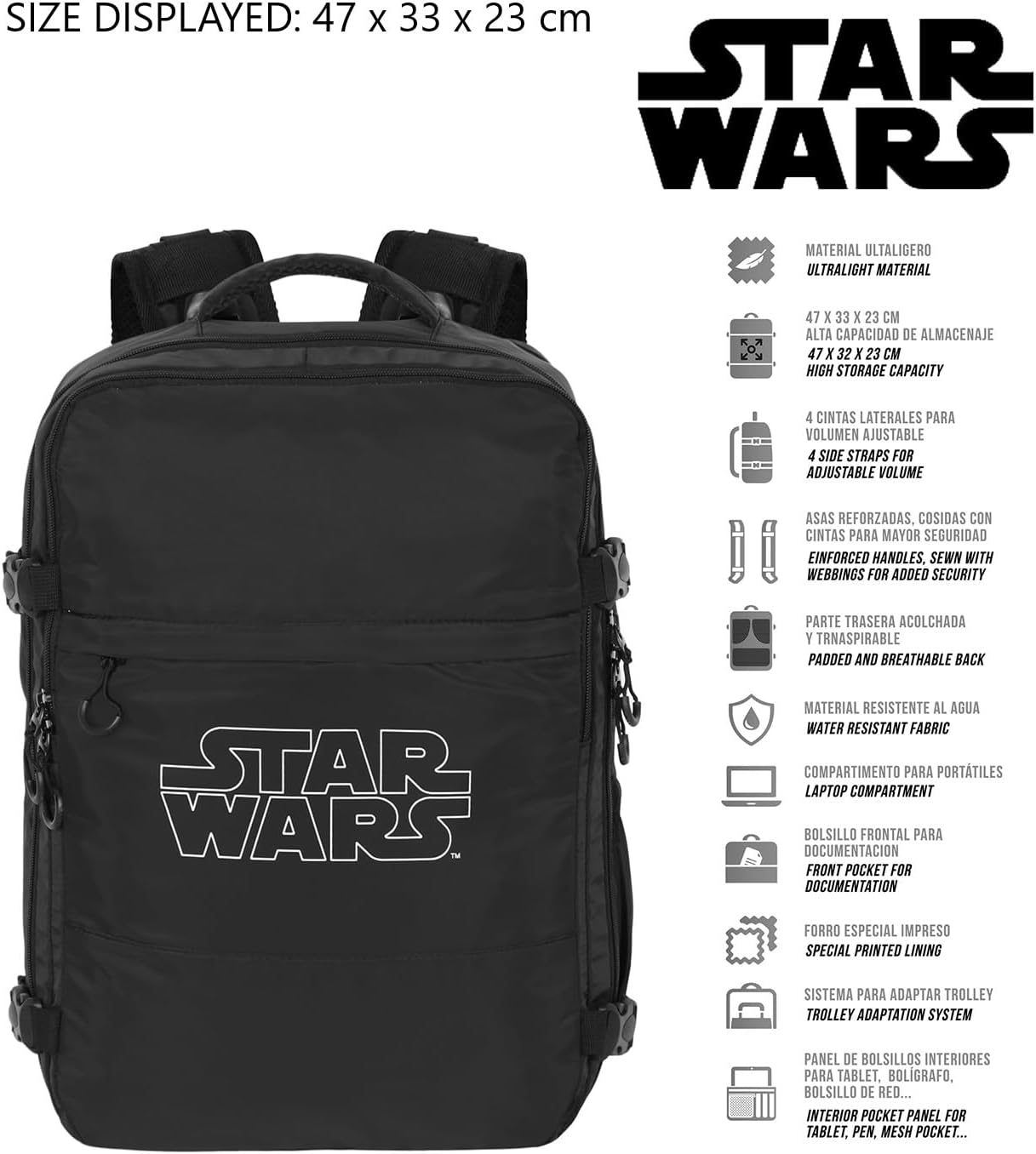 Sac à dos cabine Star Wars Mercury noir 40x20x25 cm, 20 L – Image 5