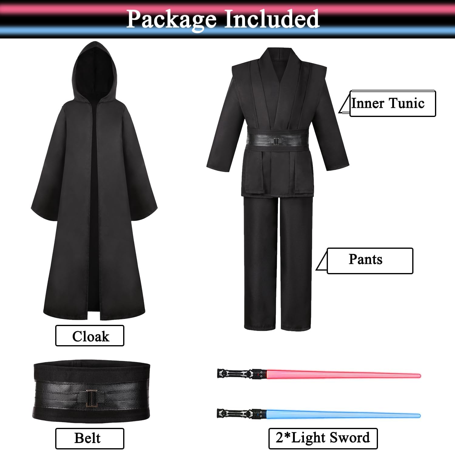 Robe de Jedi Star Wars Obi-Wan Kenobi pour homme avec sabre bleu – Image 2