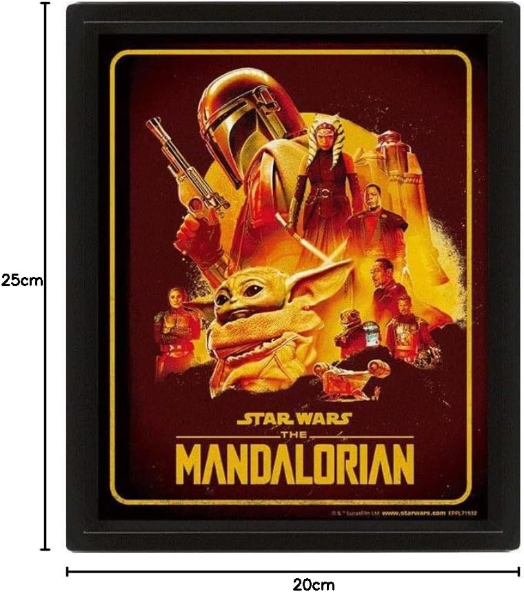 Poster 3D Star Wars Saison 2 The Mandalorian avec Grogu et Din Djarin – Image 2