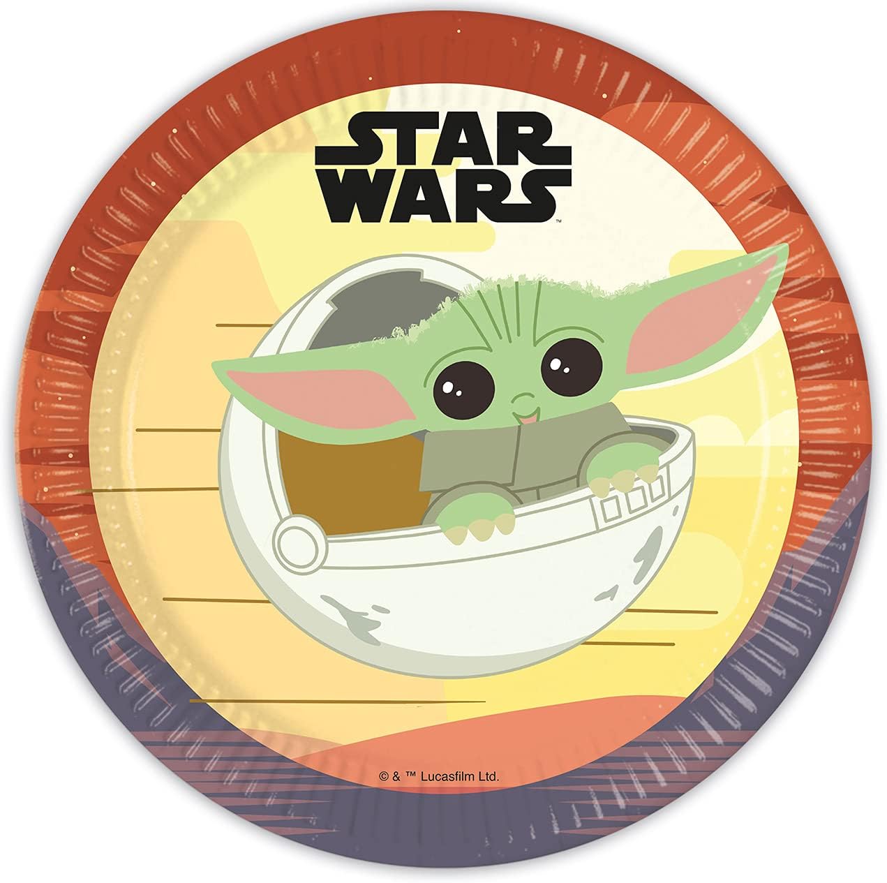 Kit Disney Star Wars Baby Joda 52 pièces avec 16 assiettes, 16 gobelets et 20 serviettes – Image 3