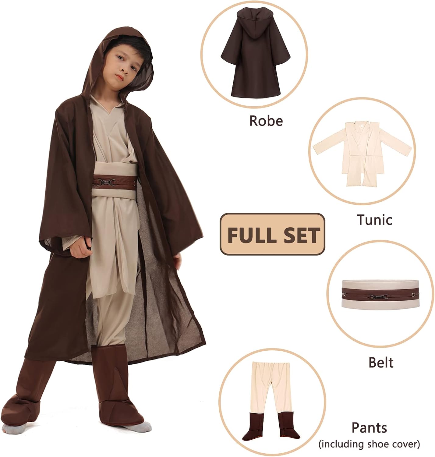 Costume Jedi Star Wars Skywalker enfant 5 pièces – Image 4