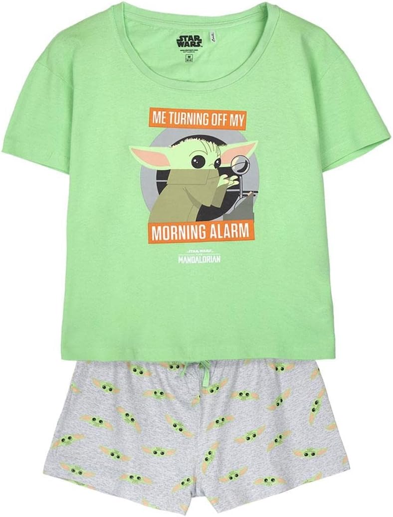Pyjama femme The Mandalorian Star Wars, ensemble 2 pièces en 100% coton