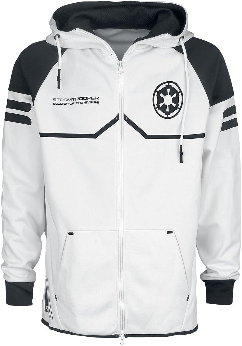 Sweat-shirt zippé à capuche Star Wars Stormtrooper blanc homme taille S