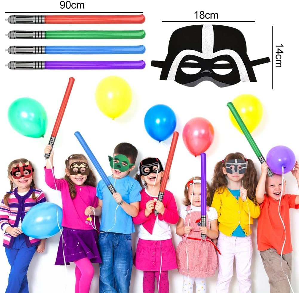 Star Wars - 16 décorations d'anniversaire avec 8 masques et 8 accessoires gonflables – Image 2