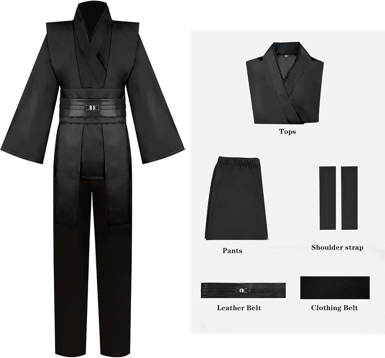 Costume Jedi Star Wars à capuche avec pantalon et ceintures – Image 6