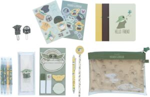 Set papeterie Star Wars Grogu avec 3 carnets A6