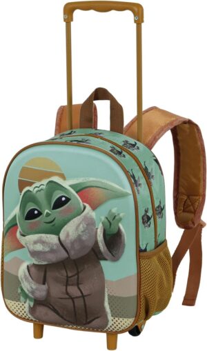 Sac à dos à roulettes 3D The Mandalorian Karactermania, vert