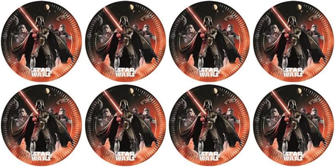 Assiettes Star Wars Darth Vader en carton 23 cm, lot de 8