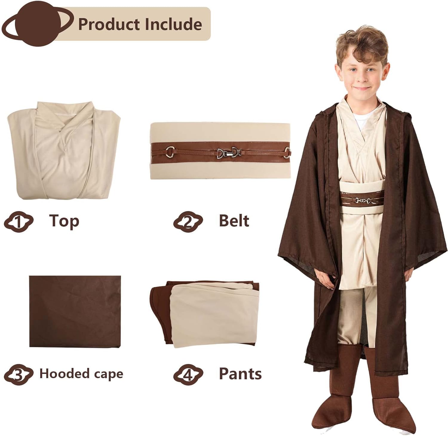 Costume Jedi Star Wars Skywalker enfant 5 pièces – Image 3