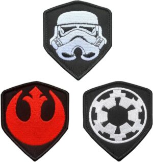 Lot de 3 écussons Star Wars Cible impériale et Ordre Jedi noir