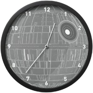 Horloge murale Star Wars Étoile de la Mort phosphorescente avec stickers muraux