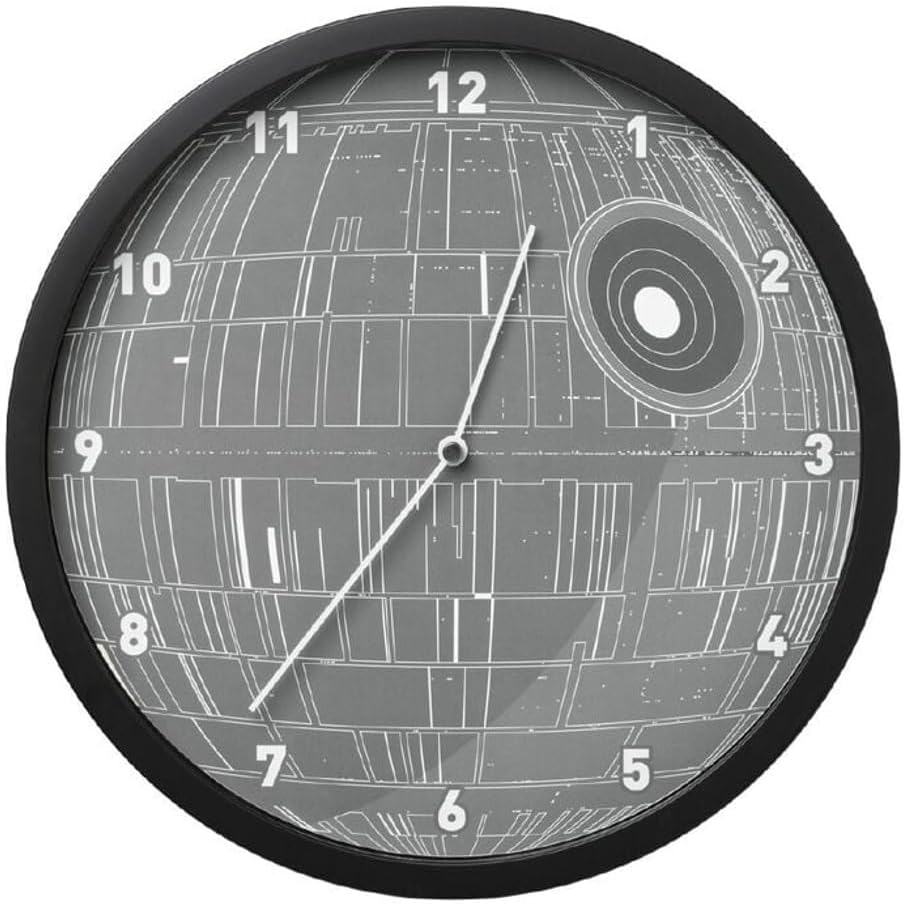 Horloge murale Star Wars Étoile de la Mort phosphorescente avec stickers muraux
