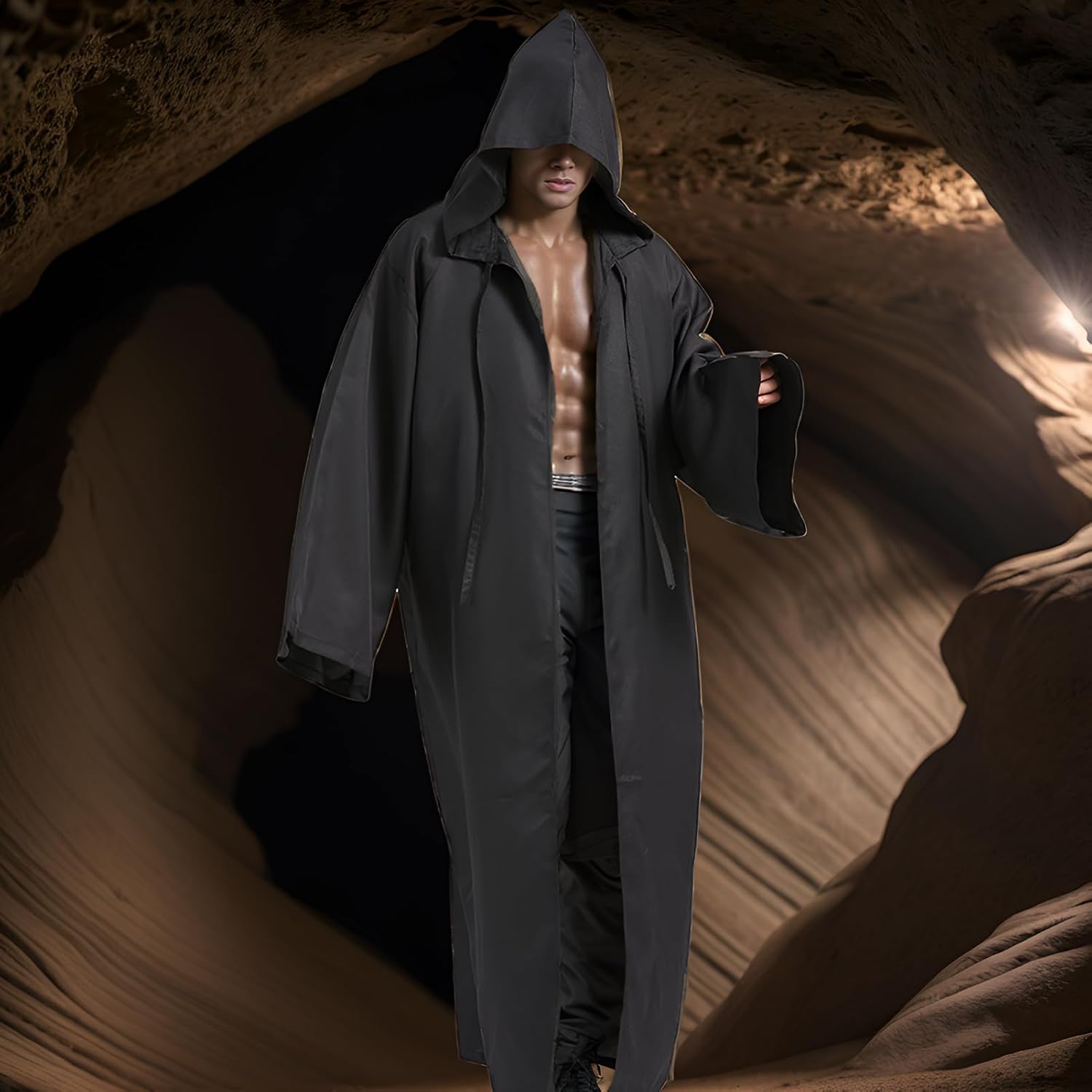 Costume Jedi Star Wars adulte avec cape à capuche noir marron – Image 5
