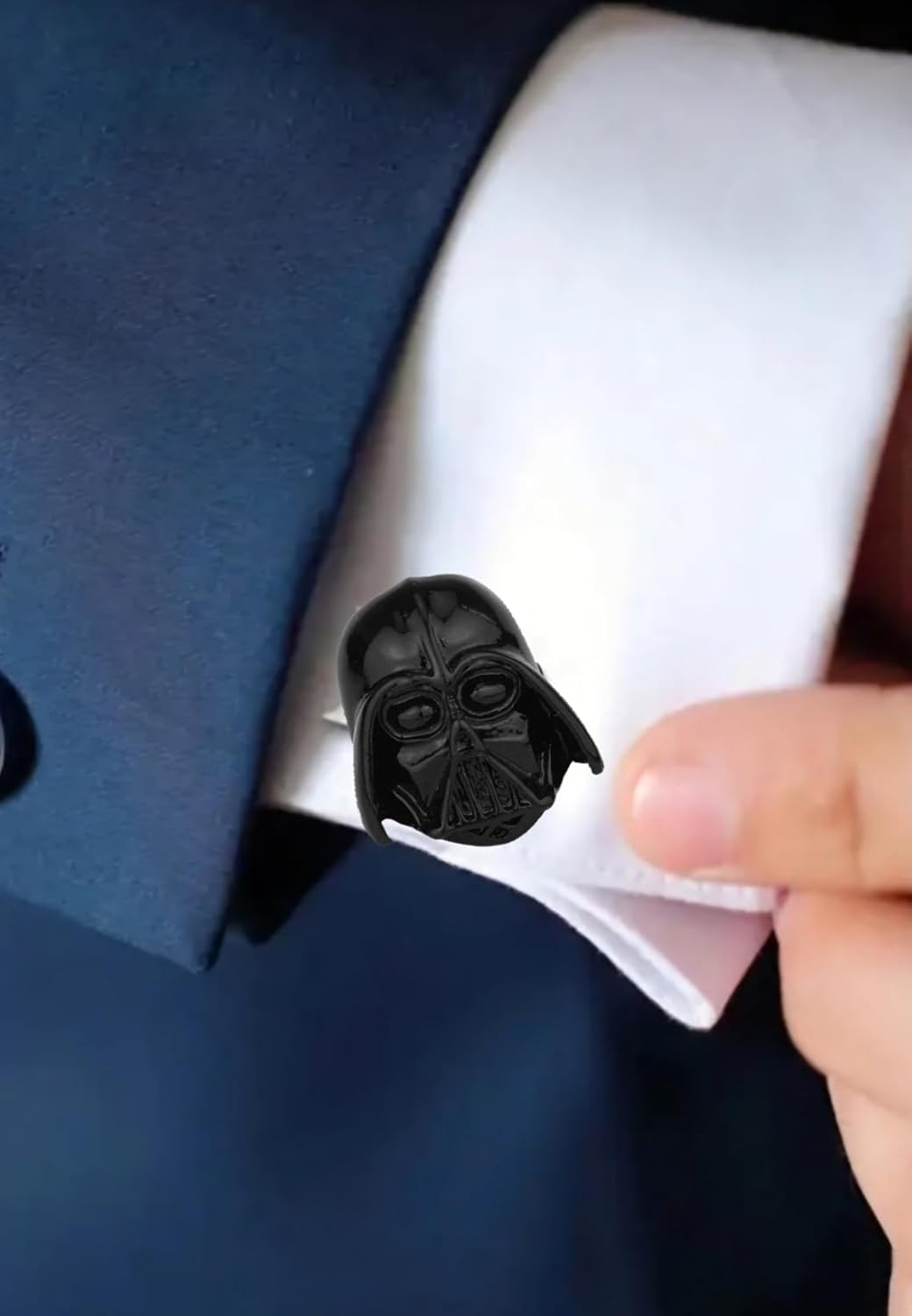 Boutons de manchette Star Wars Stormtrooper noir et argent, lot de 2 – Image 6