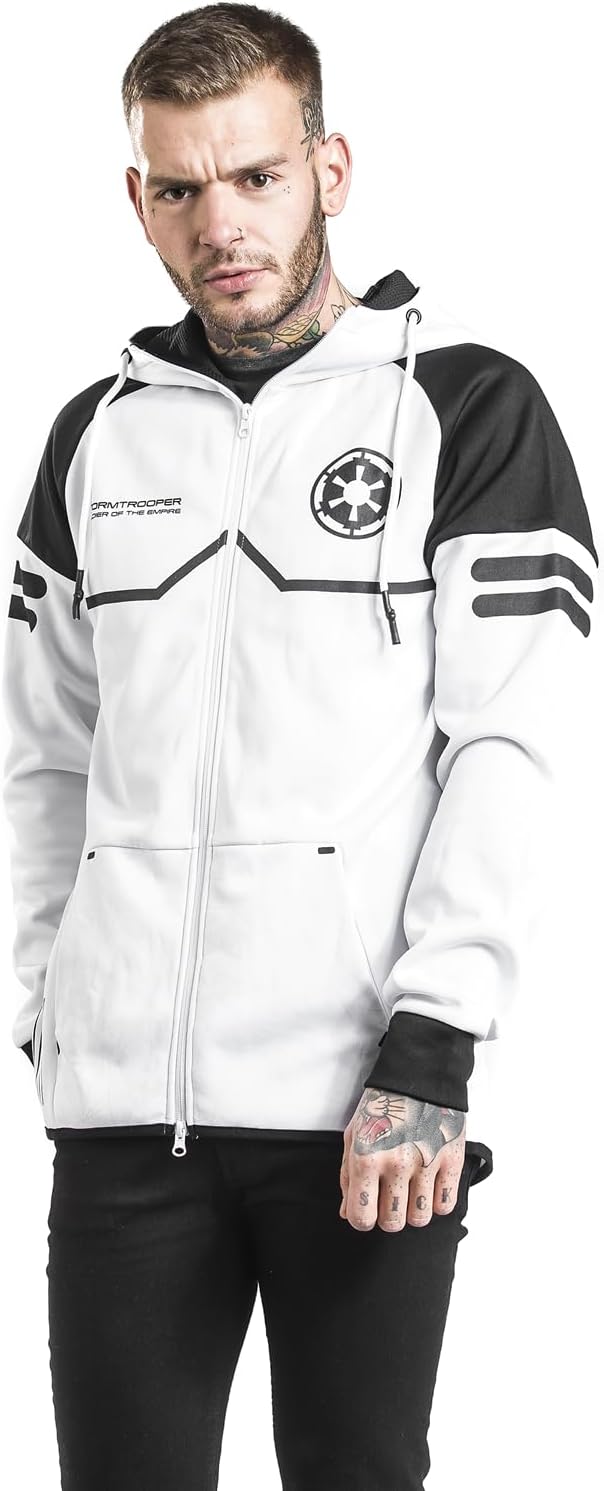 Sweat-shirt zippé à capuche Star Wars Stormtrooper blanc homme taille S – Image 5
