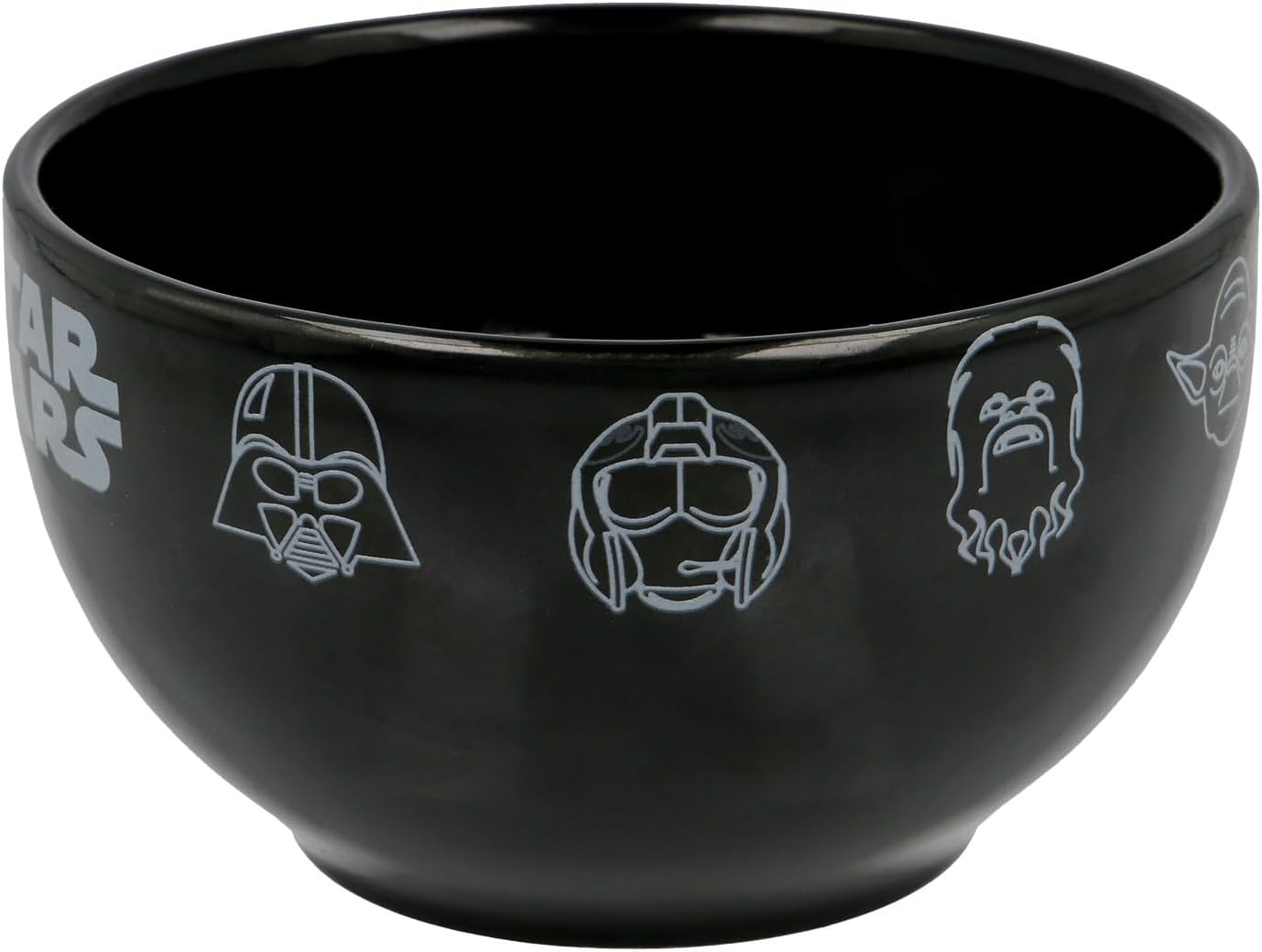 Bol Star Wars noir 600 ML avec icônes Chewbacca, R2-D2, Yoda et Darth Vader