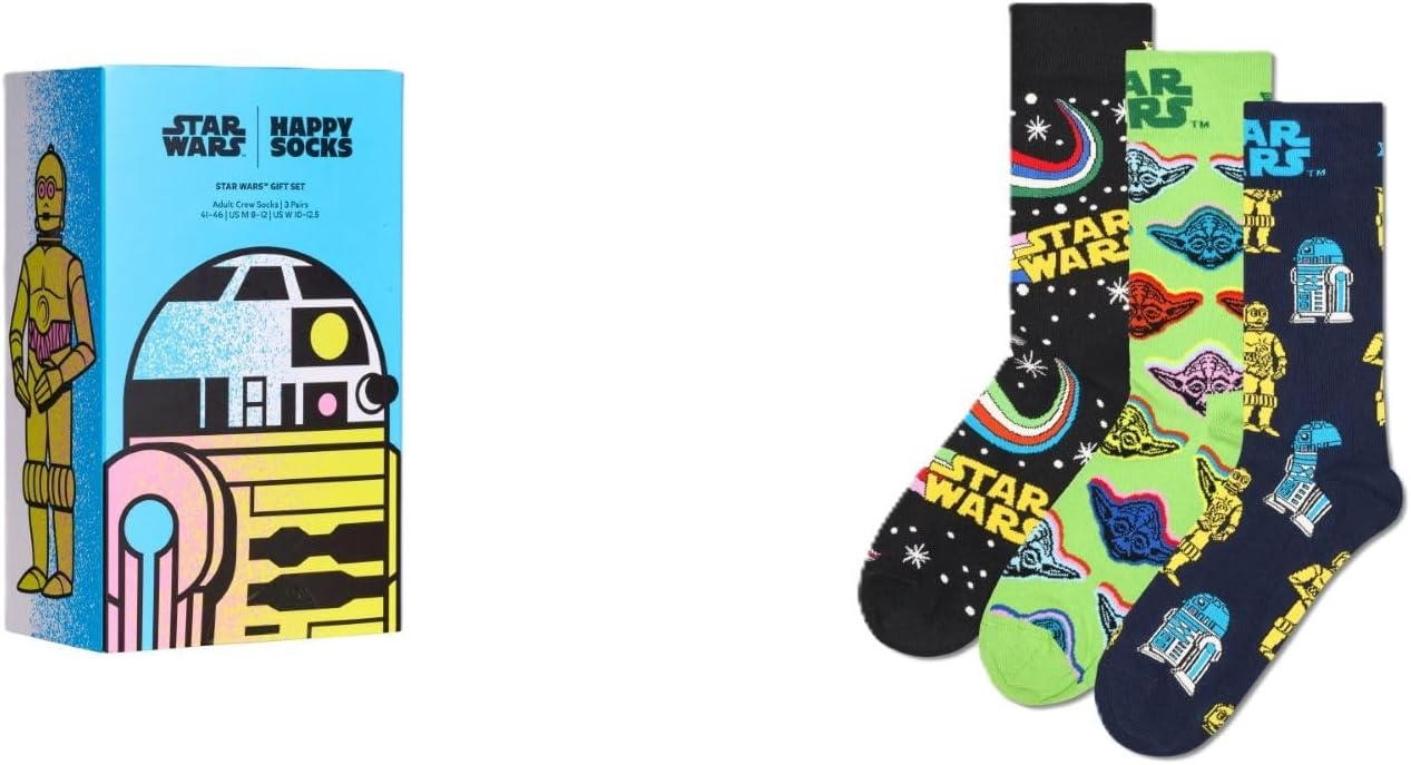 Chaussettes Star Wars en coton Happy Socks avec Dark Vador, Yoda, R2-D2 et Storm Trooper