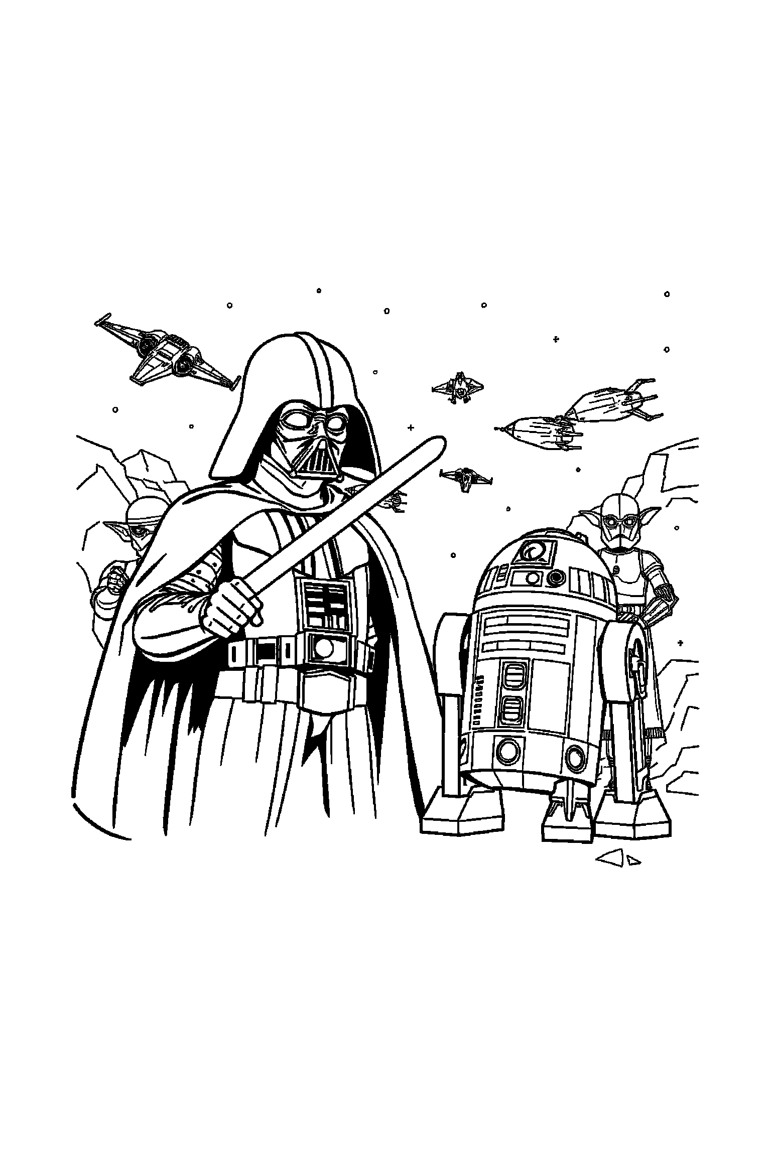 Coloriage Star Wars gratuit à imprimer - poster A4 détaillé de un Jedi avec mandala étoiles Coloriage Star Wars gratuit à imprimer : poster A4 détaillé de un Jedi avec mandala étoiles
