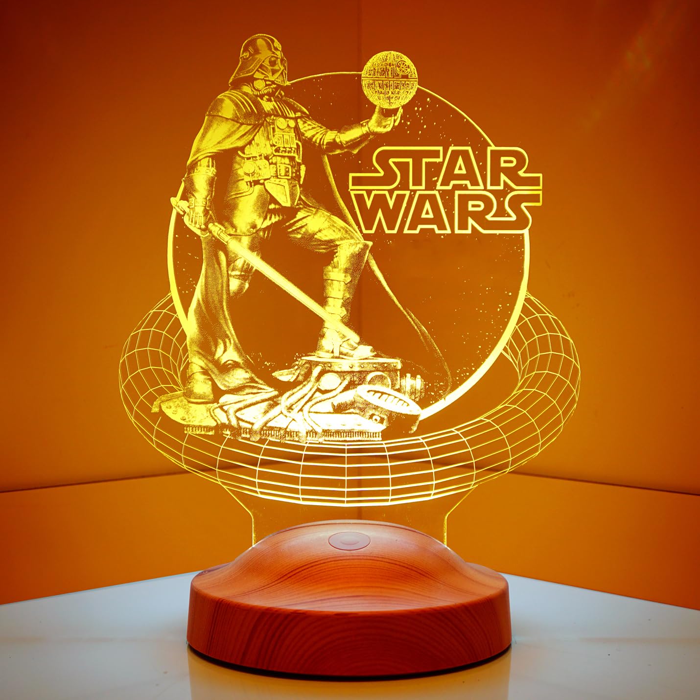 Lampe LED 3D Star Wars Vador personnalisée avec gravure – Image 7