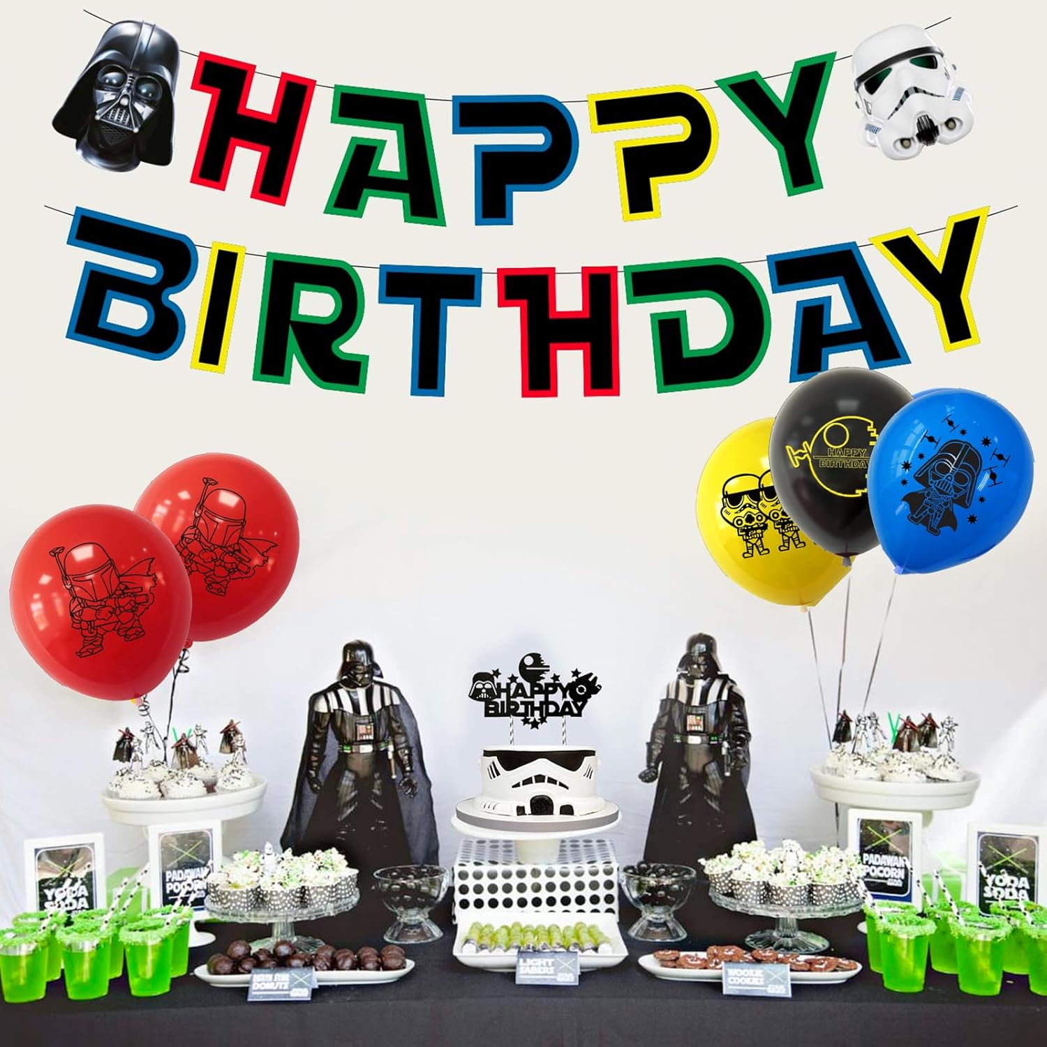 Lot Star Wars de 20 ballons en latex style Étoile rouge et bleu – Image 5