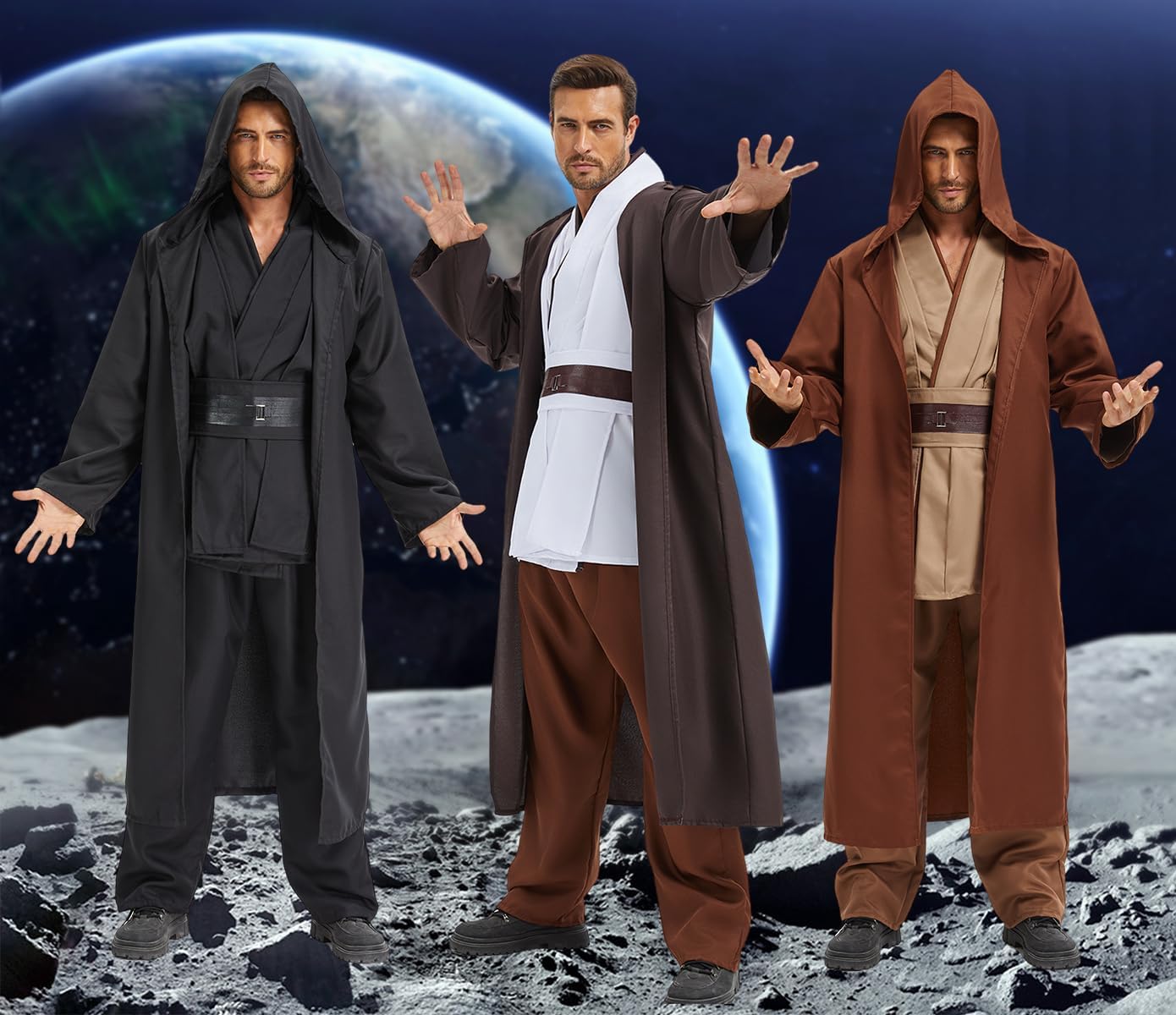 Robe de Jedi Star Wars Obi-Wan Kenobi pour homme avec sabre bleu – Image 5