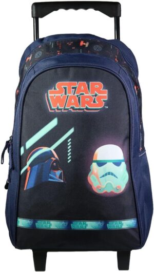 Sac à dos à roulettes Disney Star Wars bleu 45 cm en polyester