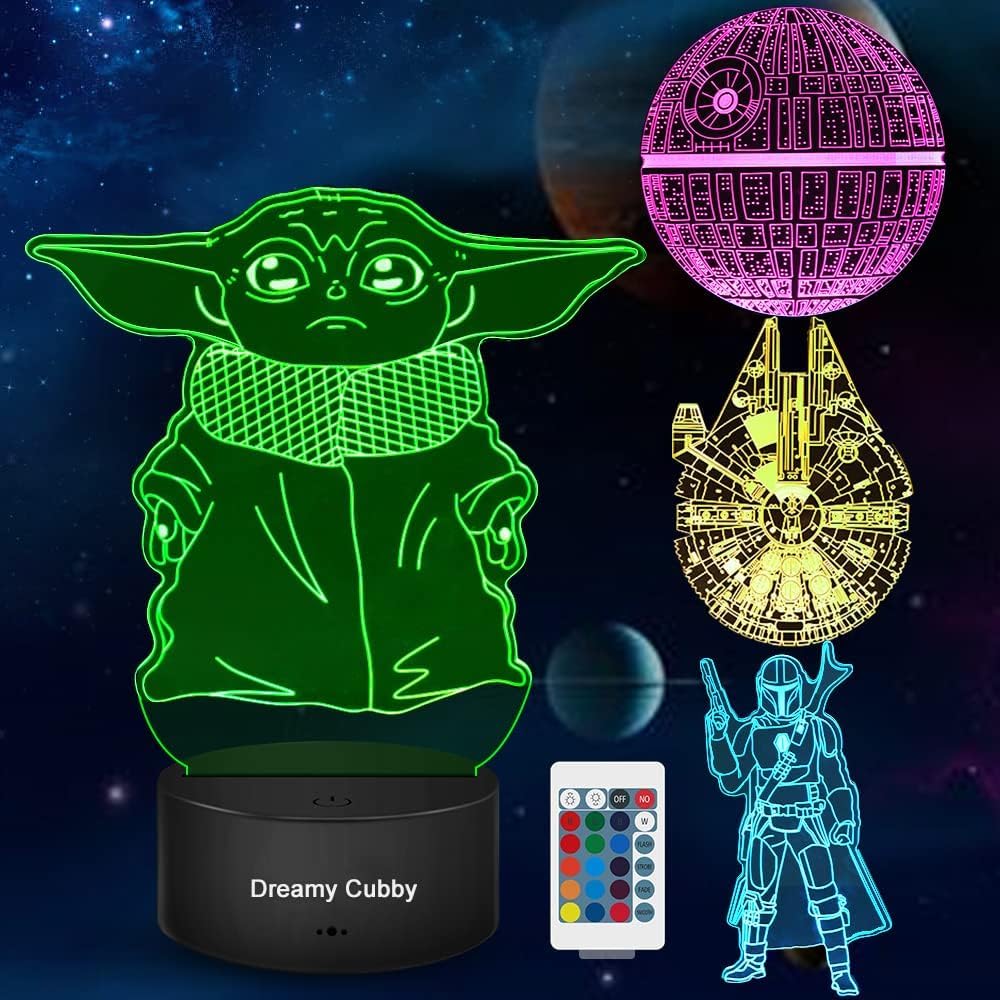 Veilleuse Star Wars illusion 3D avec 4 motifs et 7 couleurs