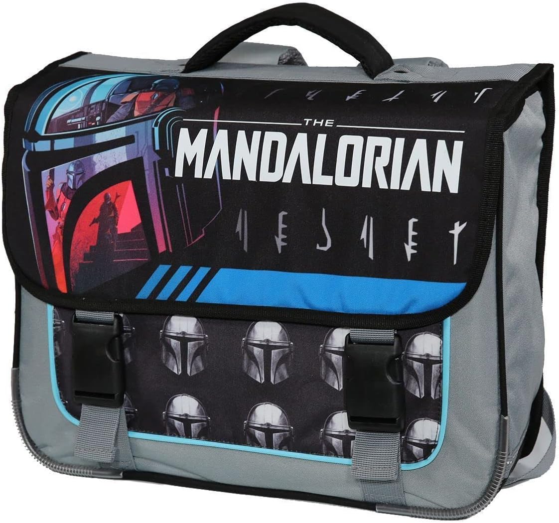 Cartable primaire Star Wars The Mandalorian 38 cm noir et gris