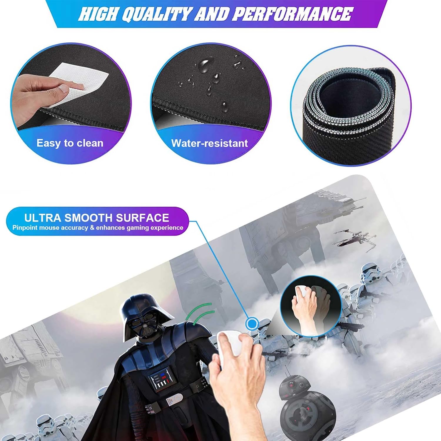 Tapis de souris Star Wars Dark Vador XXL à surface lisse – Image 6