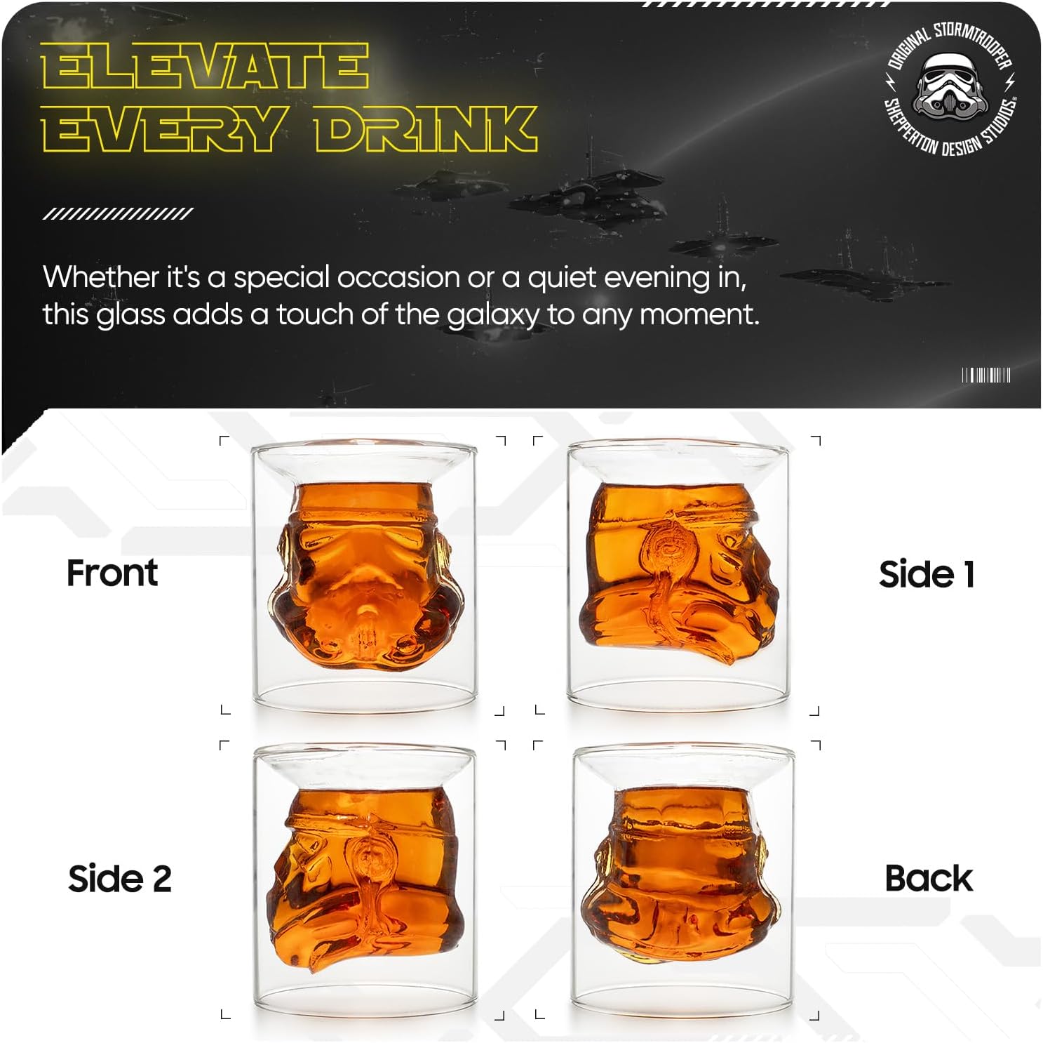 Verre Star Wars Stormtrooper inversé transparent, contenance 150 – Image 6