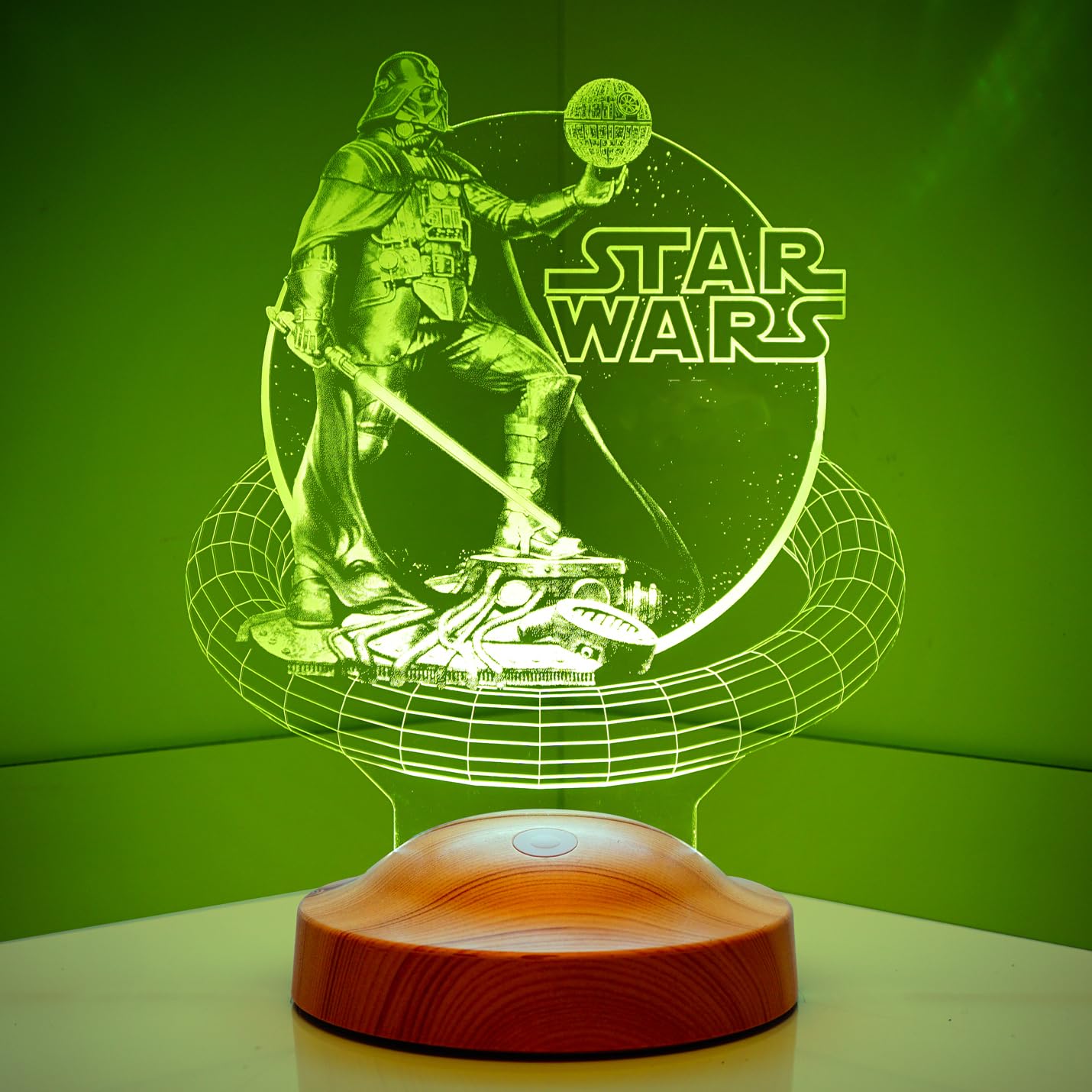 Lampe LED 3D Star Wars Vador personnalisée avec gravure – Image 2