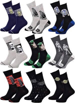 Pack de 9 chaussettes homme Star Wars en coton 43/46